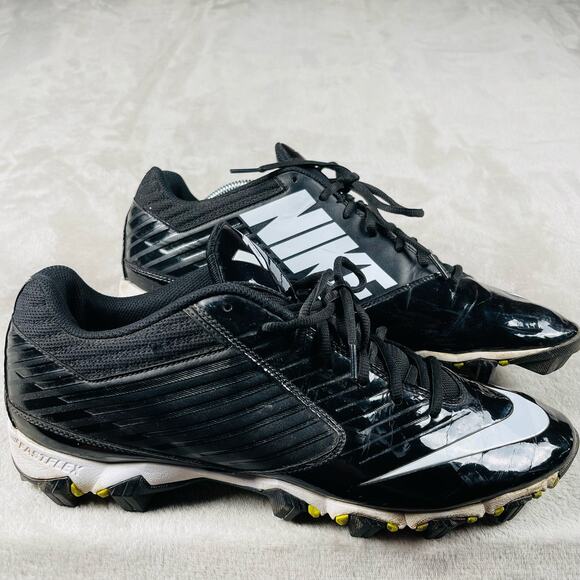 Nike‎ Football Cleats Men's 14 Vapor Shark Black Yellow Sports Logo 543162-010 - Picture 1 of 10